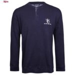 ست تی شرت و شلوار مردانه لین مدل نخ پنبه کد 5197-496 رنگ سرمه ای