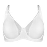 سوتین زنانه لین مدل پرسی فنردار طرح پروانه کد 4680-744 رنگ سفید