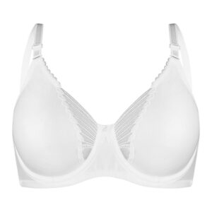 سوتین زنانه لین مدل پرسی فنردار طرح پروانه کد 4680-744 رنگ سفید