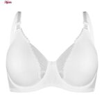 سوتین زنانه لین مدل پرسی فنردار طرح پروانه کد 4680-744 رنگ سفید