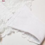 ست شورت و سوتین زنانه شاندرمن مدل فنردار گیپور گلدار کد 5080-2464-03 رنگ سفید