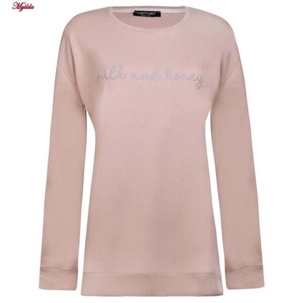 ست بلوز و شلوار زنانه لین مدل نخ پنبه کد 5196-149 رنگ گلبهی روشن