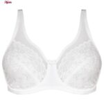 ست شورت و سوتین زنانه شاندرمن مدل فنردار گیپور گلدار کد 5080-2464-03 رنگ سفید