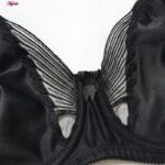 سوتین زنانه لین مدل پرسی فنردار طرح پروانه کد 4680-744 رنگ مشکی