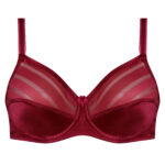 سوتین زنانه اما مدل فنردار کد 4930-4500 رنگ زرشکی