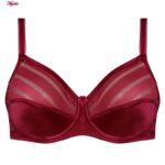 سوتین زنانه اما مدل فنردار کد 4930-4500 رنگ زرشکی