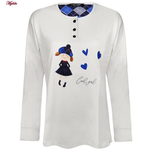 ست بلوز و شلوار زنانه لین مدل نخ پنبه کد 5196-157 رنگ سفید