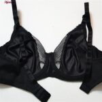 سوتین زنانه لین مدل پرسی فنردار طرح پروانه کد 4680-744 رنگ مشکی