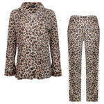 ست شومیز و شلوار زنانه لین مدل نخ پنبه پلنگی کد 5196-148