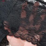 ست شورت و سوتین زنانه شاندرمن مدل فنردار گیپور گلدار کد 5080-2464-04 رنگ مشکی