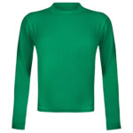 کراپ‌ تی‌شرت آستین بلند زنانه مدل پشت بندی کد 5228-609P رنگ سبز