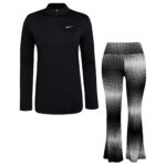 ست گرمکن و شلوار ورزشی زنانه مدل یقه زیپدار کد 5219-704-1 رنگ سفید