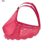 سوتین زنانه لین مدل فنردار گیپوری کد 4680-614 رنگ سرخابی