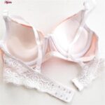 ست شورت و سوتین زنانه پانیذ مدل پوش آپ فنردار کاپ اسفنجی بند متحرک کد 4689-10 رنگ گلبهی