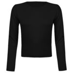 کراپ‌ تی‌شرت آستین بلند زنانه ایپک مدل پشت بندی کد 5224-612P رنگ مشکی