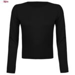 کراپ‌ تی‌شرت آستین بلند زنانه ایپک مدل پشت بندی کد 5224-612P رنگ مشکی