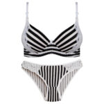 ست شورت و سوتین زنانه پانیذ مدل پوش آپ فنردار کاپ اسفنجی بند متحرک کد 4689-11 رنگ سفید