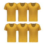 زیرپوش آستین دار مردانه برهان تن پوش مدل 02-16 رنگ خردلی بسته 6 عددی