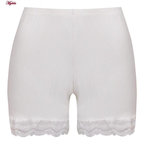 شورت زنانه ماییلدا مدل لبه گیپوری کد 5251-A402 رنگ سفید