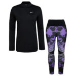 ست گرمکن و شلوار ورزشی زنانه مدل یقه زیپدار کد 5220-703 رنگ بنفش