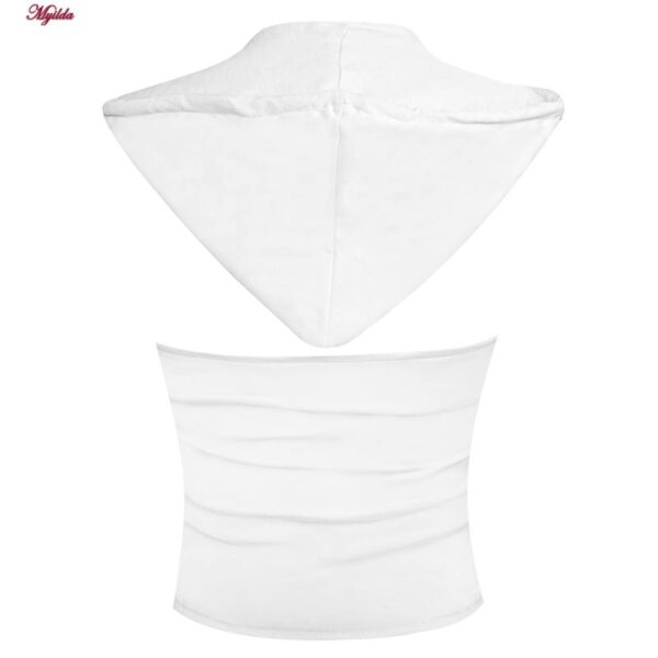 کراپ‌تاپ کلاه دار زنانه ماییلدا مدل 5260-259 رنگ سفید