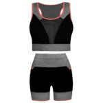 ست نیم تنه و شلوارک ورزشی زنانه مدل جیبدار کد 5229-534