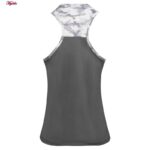 ست تاپ و شلوارک ورزشی زنانه مدل 5215-746P رنگ طوسی به همراه هدبند