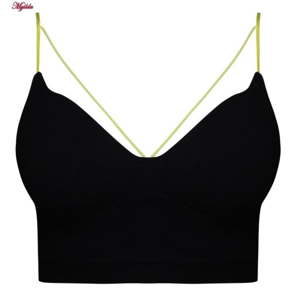 نیم تنه ورزشی زنانه ماییلدا مدل پد ثابت کد 5252-2105 رنگ مشکی