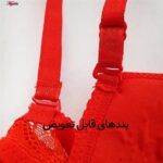 سوتین زنانه پانیذ مدل پوش آپ فنردار کاپ اسفنجی بند متحرک کد 4851 رنگ قرمز