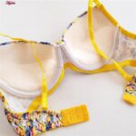 ست شورت و سوتین زنانه لنا ژنکن مدل پوش آپ فنردار کاپ اسفنجی بند متحرک کد 4689-12 رنگ زرد