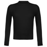 کراپ‌ تی‌شرت آستین بلند زنانه مدل پشت بند ضربدری کد 5228-609P رنگ مشکی