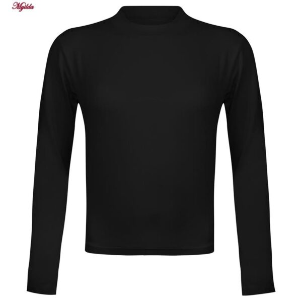 کراپ‌ تی‌شرت آستین بلند زنانه مدل پشت بند ضربدری کد 5228-609P رنگ مشکی