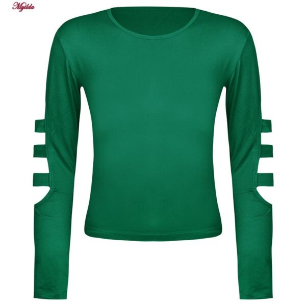 ست تی شرت آستین بلند و شلوارک ورزشی زنانه مدل ریلی کد 5226-696p رنگ سبز