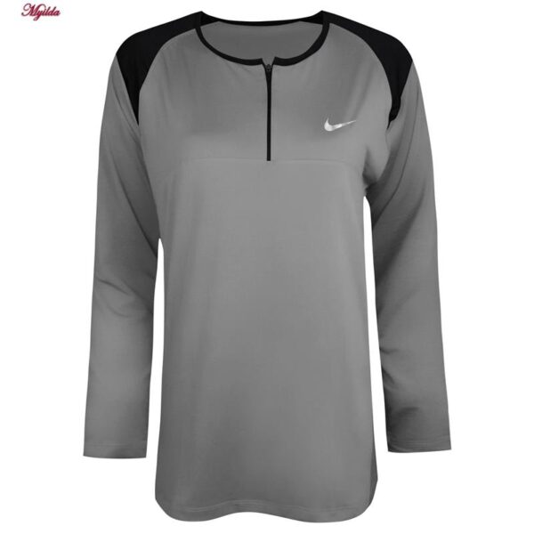 ست سویشرت و شلوار ورزشی زنانه مدل یقه زیپدار کد 5216-685p رنگ طوسی