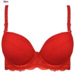 سوتین زنانه پانیذ مدل پوش آپ فنردار کاپ اسفنجی بند متحرک کد 4851 رنگ قرمز