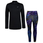 ست گرمکن و شلوار ورزشی زنانه مدل یقه زیپدار آبرنگی کد 5220-703