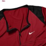 ست تیشرت آستین بلند و شلوار ورزشی زنانه مدل یقه زیپدار کد 5216-685p رنگ زرشکی