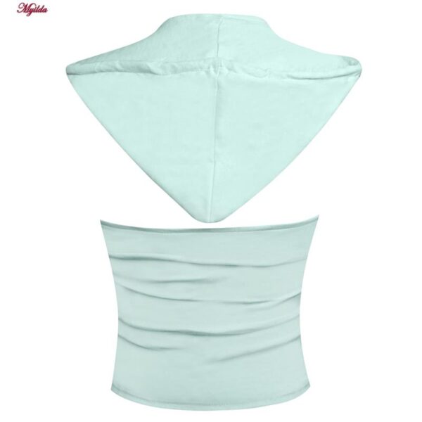 کراپ‌تاپ کلاه دار زنانه ماییلدا مدل 5260-259 رنگ آبی