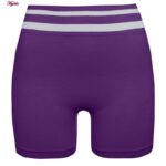 ست نیم تنه و شلوارک ورزشی زنانه ماییلدا مدل زیپ دار پشت چین دار کد 5243-8319 رنگ بنفش