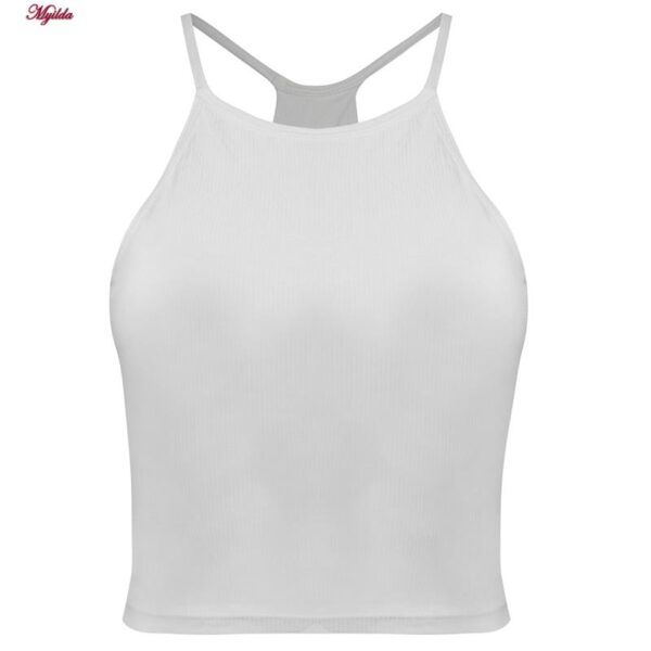 کراپ‌تاپ زنانه ماییلدا مدل پد ثابت کد 5258-241 رنگ سفید