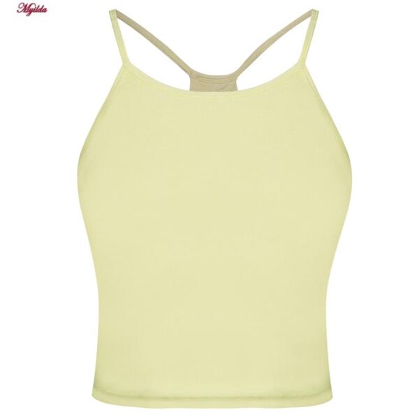 کراپ‌تاپ زنانه ماییلدا مدل پد ثابت کد 5258-241 رنگ لیمویی