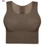 کراپ‌تاپ زنانه مدل لیزری پشت توری کد 5254-5502 رنگ قهوه ای