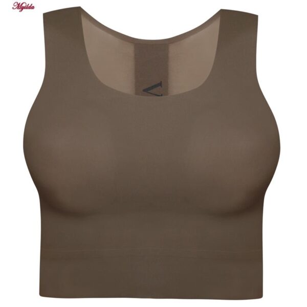 کراپ‌تاپ زنانه مدل لیزری پشت توری کد 5254-5502 رنگ قهوه ای