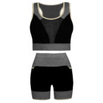 ست نیم تنه و شلوارک ورزشی زنانه مدل جیبدار کد 5229-534