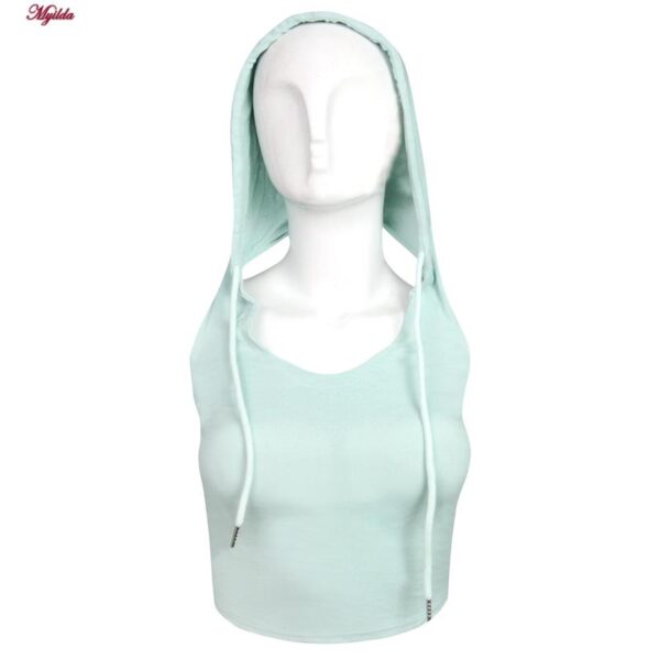 کراپ‌تاپ کلاه دار زنانه ماییلدا مدل 5260-259 رنگ آبی