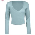 ست تی شرت و شلوارک ورزشی زنانه مدل 5223-697p رنگ آبی روشن