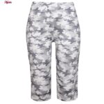 ست تاپ و شلوارک ورزشی زنانه مدل 5215-746P رنگ طوسی به همراه هدبند