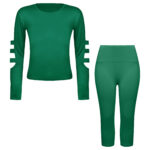 ست تی شرت آستین بلند و شلوارک ورزشی زنانه مدل ریلی کد 5226-696p رنگ سبز