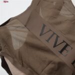 کراپ‌تاپ زنانه مدل لیزری پشت توری کد 5254-5502 رنگ قهوه ای