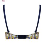 ست شورت و سوتین زنانه لنا ژنکن مدل پوش آپ فنردار کاپ اسفنجی بند متحرک کد 4689-13 رنگ سرمه ای